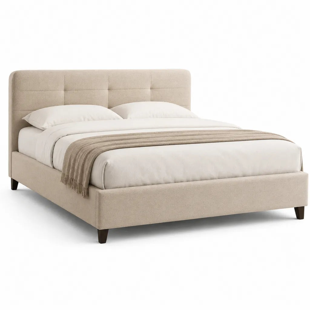 Polsterbett Doppelbett 160 x 200 cm Polyester rechteckig Beige