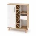 Barschrank Weinregal rechteckig Spanplatte Eiche Weiß 100 x 40 x 120 cm