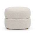 Runder Sitzhocker mit Stauraum 60 x 60 x 45 cm Polyester Beige