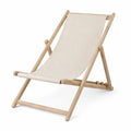 Klappbarer Liegestuhl aus Buchenholz mit Baumwollbespannung Beige 98 x 56 x 68 cm