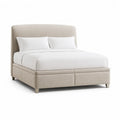 Rechteckiges Polsterbett Doppelbett 180 x 200 cm Polyester Beige