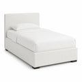 Polsterbett Einzelbett 90 x 200 cm mit Polyesterbezug rechteckig Weiß