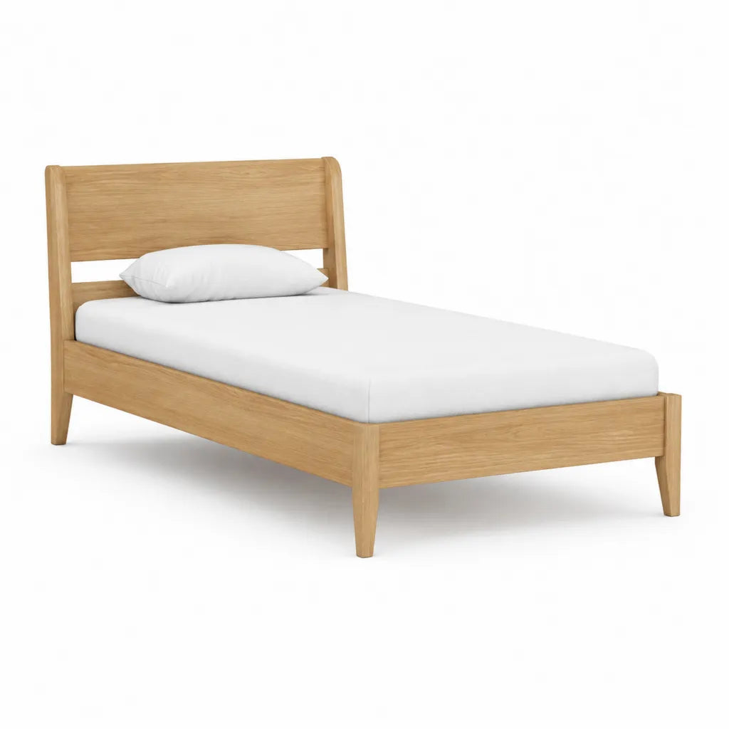 Massivholzbett Einzelbett 90 x 200 cm Eiche Natur