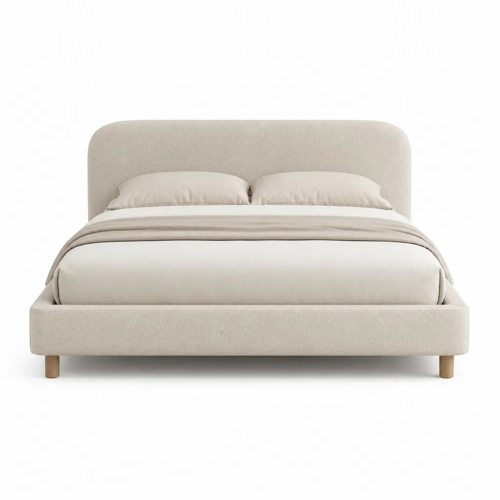 Polsterbett Doppelbett 160 x 200 cm Polyester rechteckig Beige