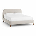 Polsterbett Doppelbett 160 x 200 cm mit Polyesterbezug Beige