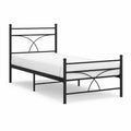 Metallbett Bettgestell 90 x 200 cm aus Stahl rechteckig schwarz