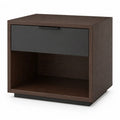 Nachttisch mit Schublade und offenem Fach 50 x 40 x 55 cm Spanplatte rechteckig dunkelbraun schwarz