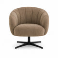 Drehsessel Polstersessel mit Polyester-Bouclébezug rund Taupe 78 x 75 x 78 cm