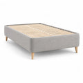 Polsterbett Bettgestell 140 x 200 cm mit Lattenrost Polyester Hellgrau