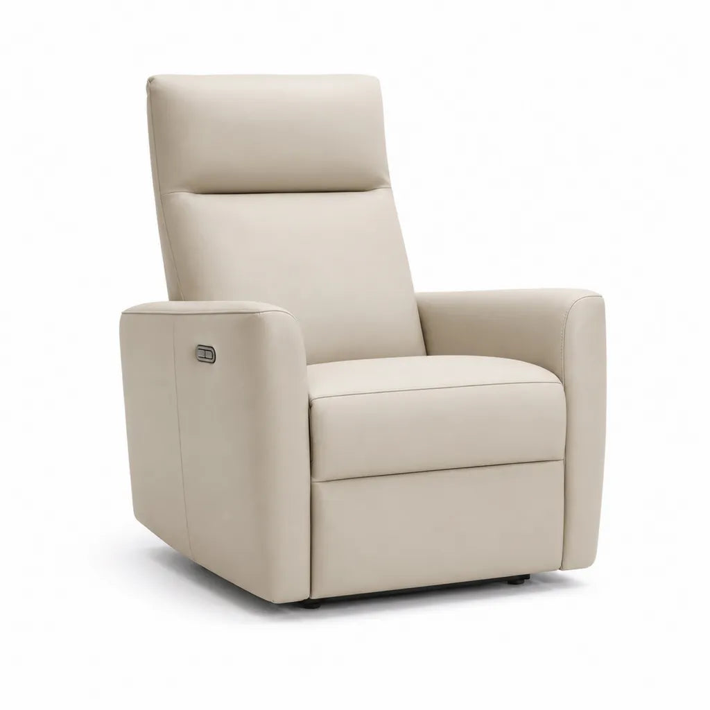 Elektrischer Relaxsessel mit Liegefunktion aus PU-Kunstleder Beige 84 x 96 x 104 cm