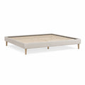 Polsterbettgestell mit Lattenrost 160 x 200 cm Polyester Beige Rechteckig